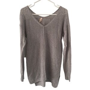 Rebecca Taylor Wool Cashmere V Neck Open Knit Long Sleeve Sweater Small